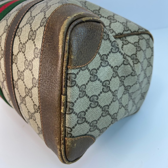GUCCI Boston Hand bag Sherry GG Supreme Brown Zipper Closure - Picture 8 of 13